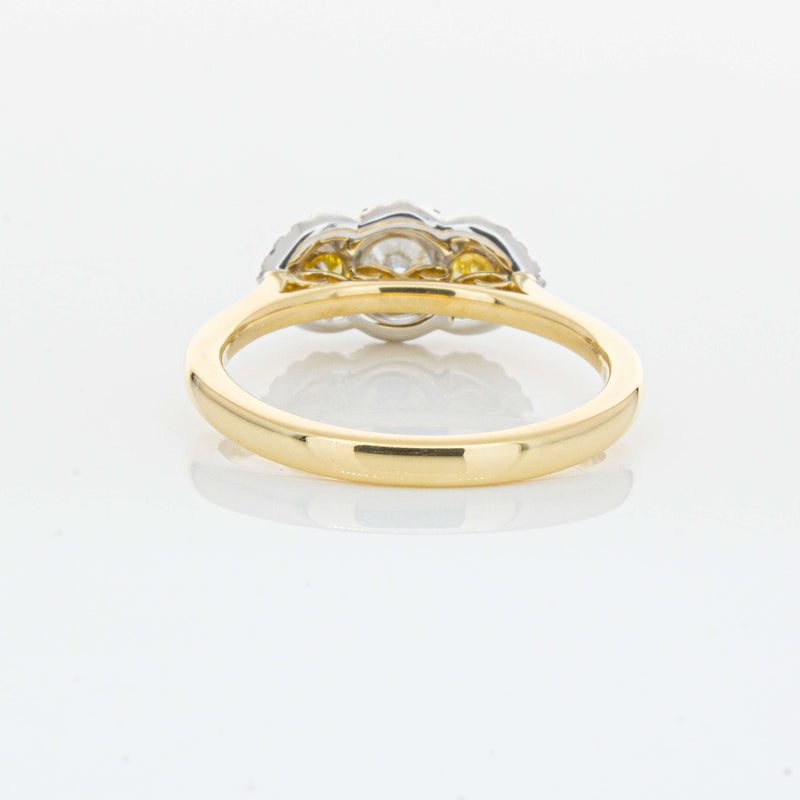 18ct Yellow Gold .84ct Yellow & White Diamond Posie Ring-Ring-Walker & Hall
