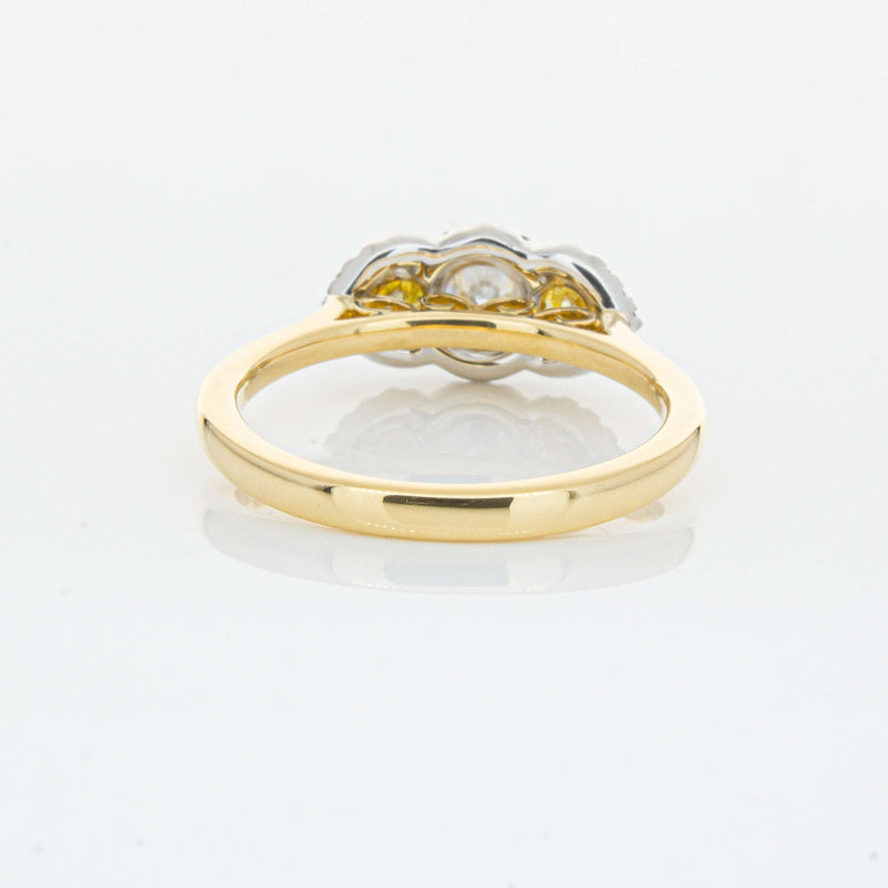 18ct Yellow Gold .84ct Yellow & White Diamond Posie Ring-Ring-Walker & Hall
