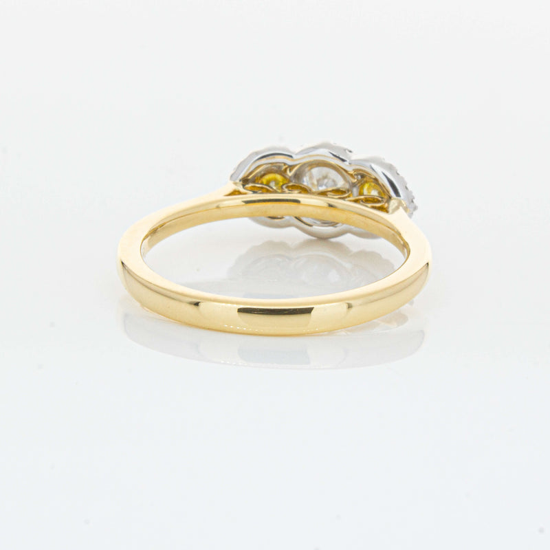 18ct Yellow Gold .84ct Yellow & White Diamond Posie Ring-Ring-Walker & Hall