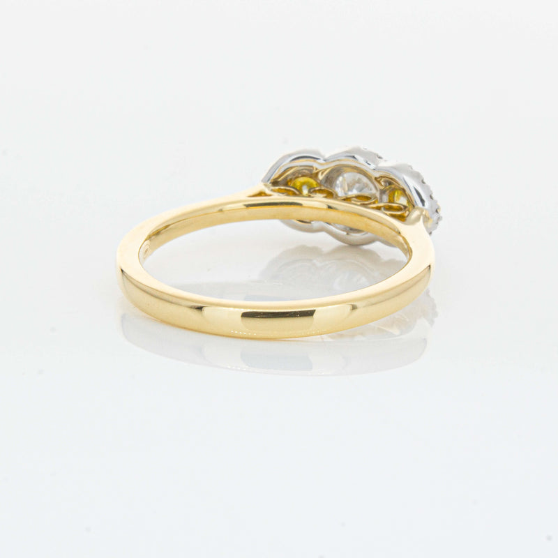 18ct Yellow Gold .84ct Yellow & White Diamond Posie Ring-Ring-Walker & Hall