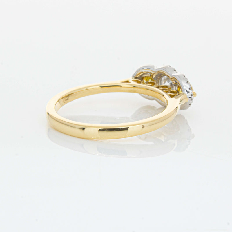 18ct Yellow Gold .84ct Yellow & White Diamond Posie Ring-Ring-Walker & Hall