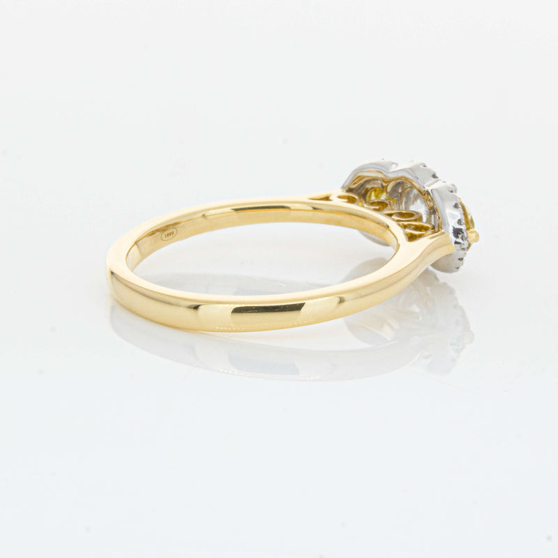 18ct Yellow Gold .84ct Yellow & White Diamond Posie Ring-Ring-Walker & Hall