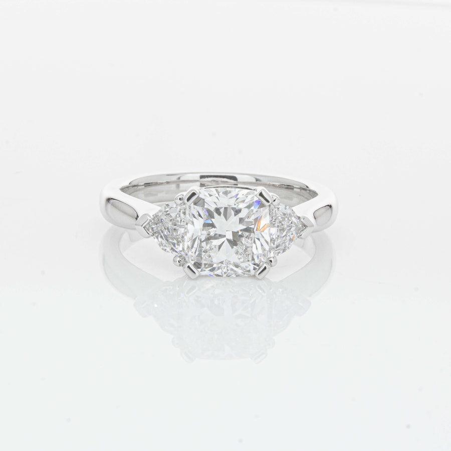 18ct White Gold 2.00ct Cushion Cut Diamond Ring-Ring-Walker & Hall