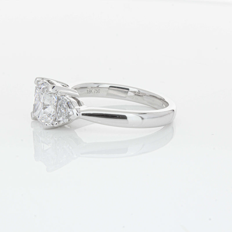18ct White Gold 2.00ct Cushion Cut Diamond Ring-Ring-Walker & Hall