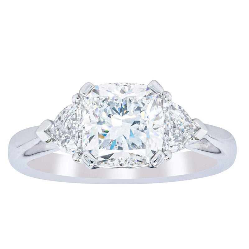 18ct White Gold 2.00ct Cushion Cut Diamond Ring-Ring-Walker & Hall