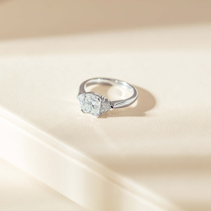 18ct White Gold 2.00ct Cushion Cut Diamond Ring-Ring-Walker & Hall