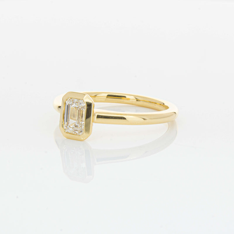18ct Yellow Gold .70ct Emerald Cut Diamond Natalia Ring-Ring-Walker & Hall