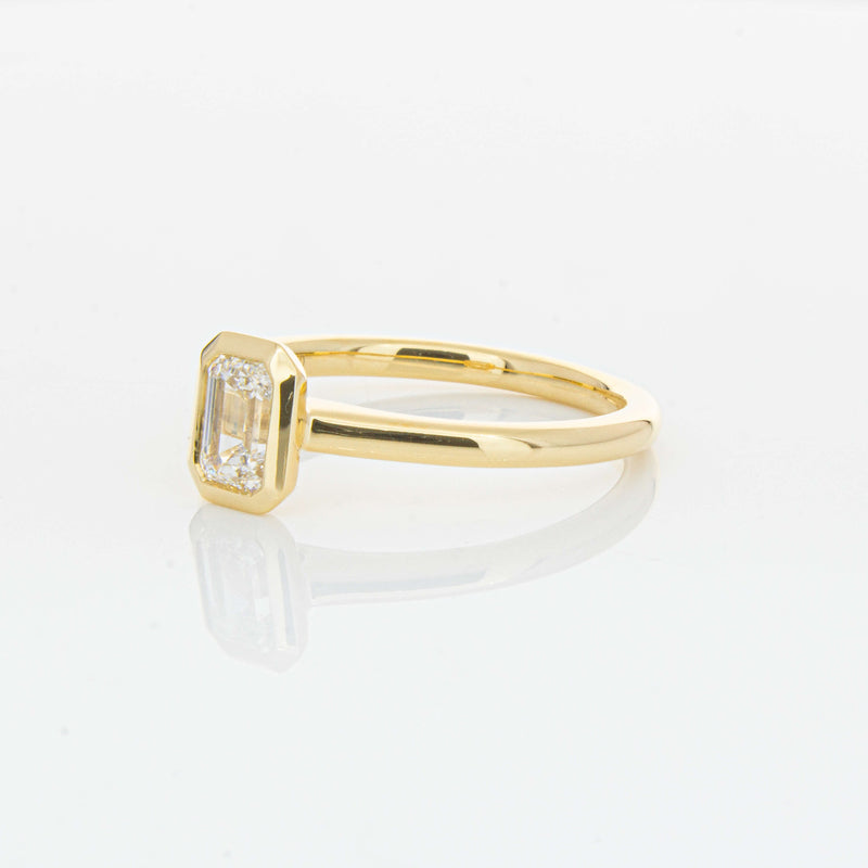 18ct Yellow Gold .70ct Emerald Cut Diamond Natalia Ring-Ring-Walker & Hall