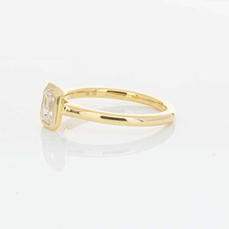 18ct Yellow Gold .70ct Emerald Cut Diamond Natalia Ring-Ring-Walker & Hall
