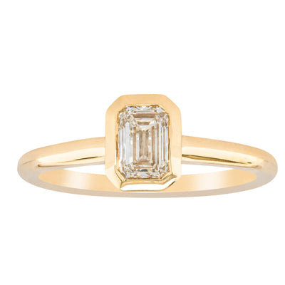 18ct Yellow Gold .70ct Emerald Cut Diamond Natalia Ring-Ring-Walker & Hall