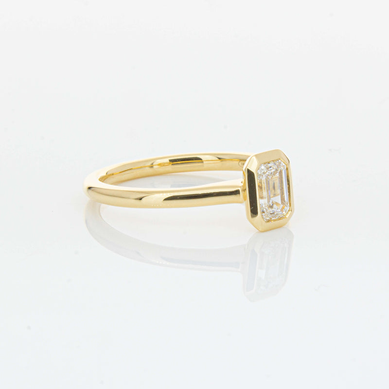 18ct Yellow Gold .70ct Emerald Cut Diamond Natalia Ring-Ring-Walker & Hall