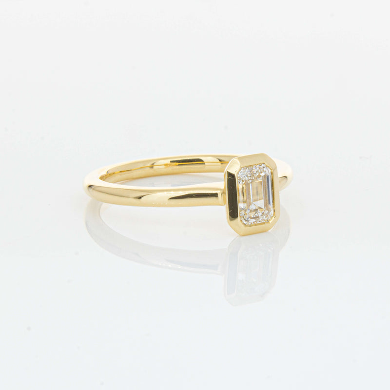 18ct Yellow Gold .70ct Emerald Cut Diamond Natalia Ring-Ring-Walker & Hall