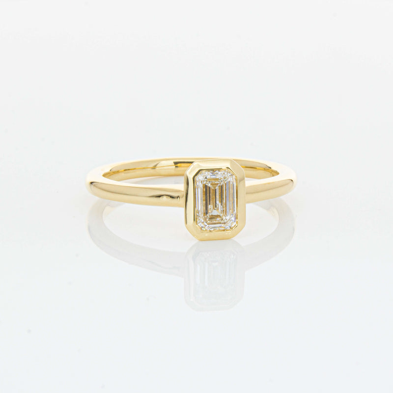 18ct Yellow Gold .70ct Emerald Cut Diamond Natalia Ring-Ring-Walker & Hall