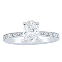 18ct White Gold 1.01ct Oval Cut Diamond Zenith Ring-Ring-Walker & Hall