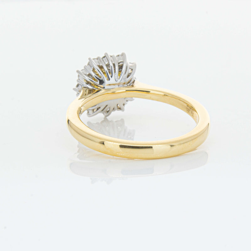 18ct Yellow Gold 1.23ct Cushion Cut Yellow Diamond Belle Ring-Ring-Walker & Hall