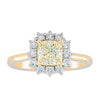 18ct Yellow Gold 1.23ct Cushion Cut Yellow Diamond Belle Ring-Ring-Walker & Hall