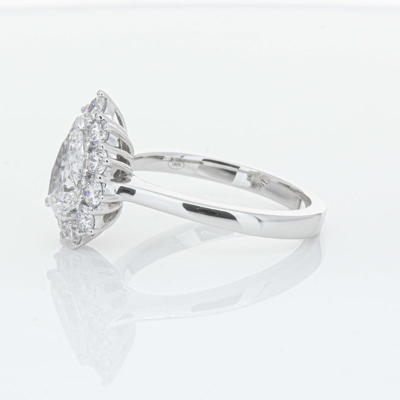18ct White Gold Pear-Cut Diamond Belle Ring-Ring-Walker & Hall