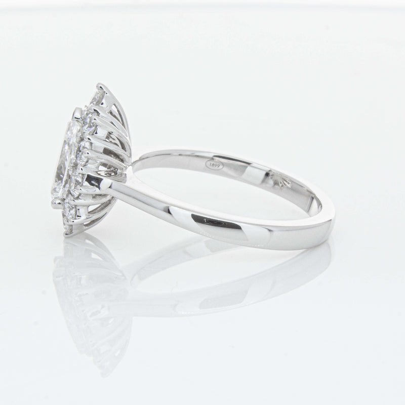 18ct White Gold Pear-Cut Diamond Belle Ring-Ring-Walker & Hall