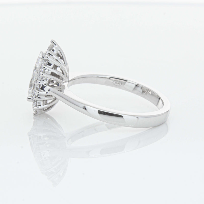 18ct White Gold Pear-Cut Diamond Belle Ring-Ring-Walker & Hall
