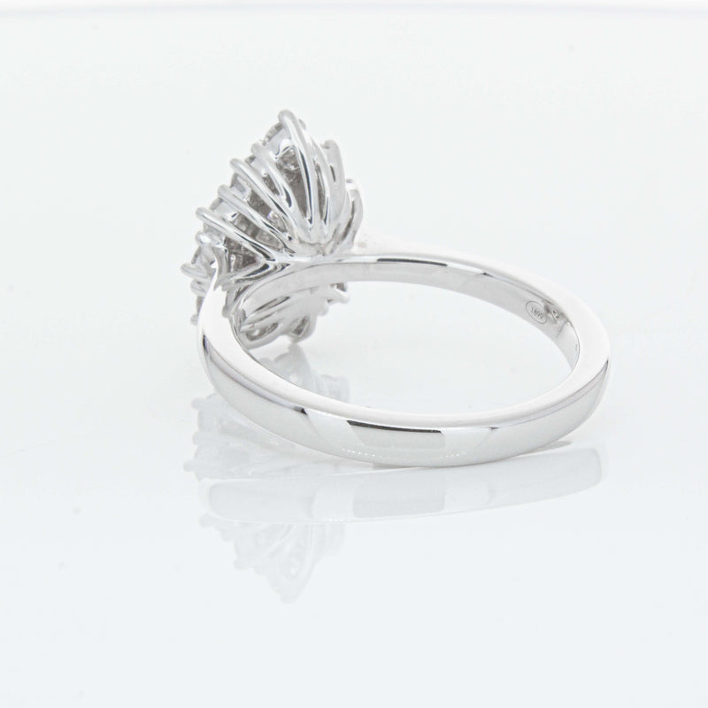 18ct White Gold Pear-Cut Diamond Belle Ring-Ring-Walker & Hall