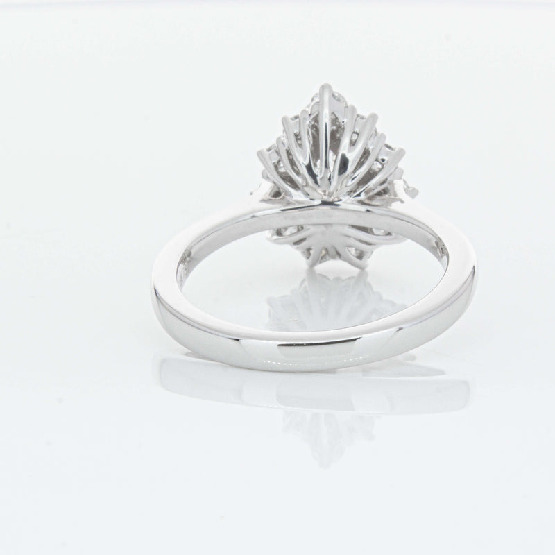 18ct White Gold Pear-Cut Diamond Belle Ring-Ring-Walker & Hall