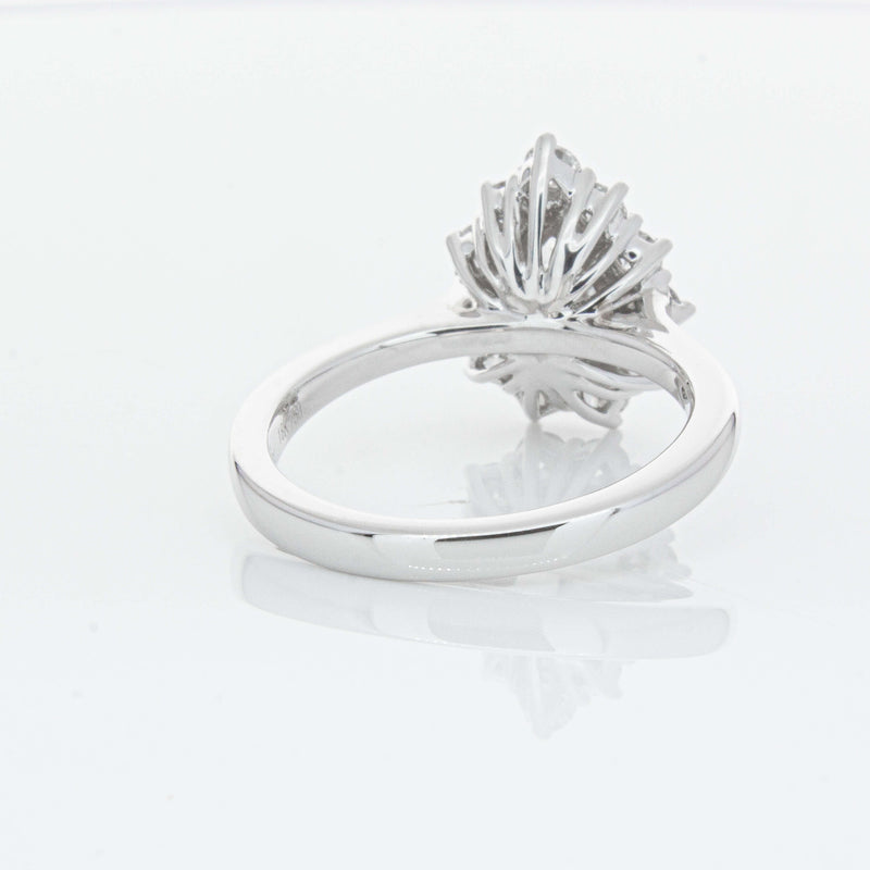 18ct White Gold Pear-Cut Diamond Belle Ring-Ring-Walker & Hall