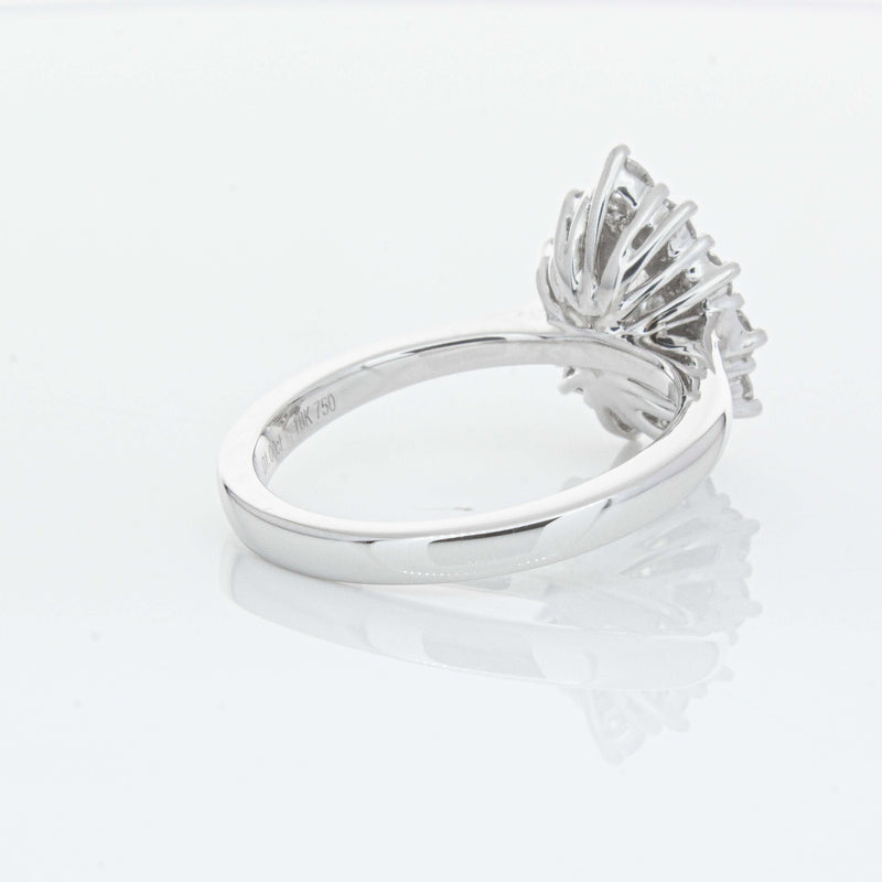 18ct White Gold Pear-Cut Diamond Belle Ring-Ring-Walker & Hall