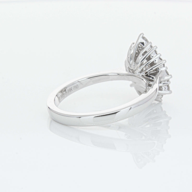 18ct White Gold Pear-Cut Diamond Belle Ring-Ring-Walker & Hall