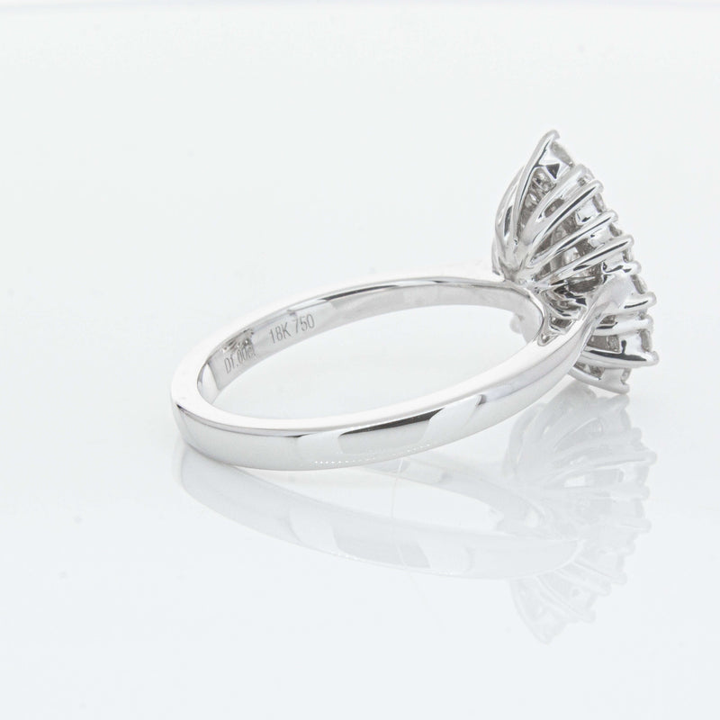 18ct White Gold Pear-Cut Diamond Belle Ring-Ring-Walker & Hall