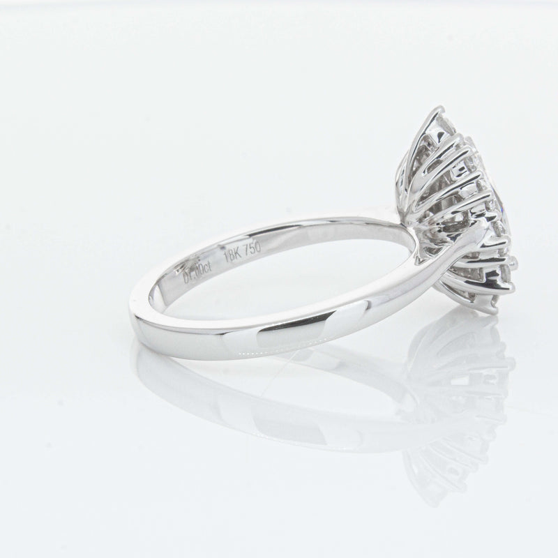 18ct White Gold Pear-Cut Diamond Belle Ring-Ring-Walker & Hall