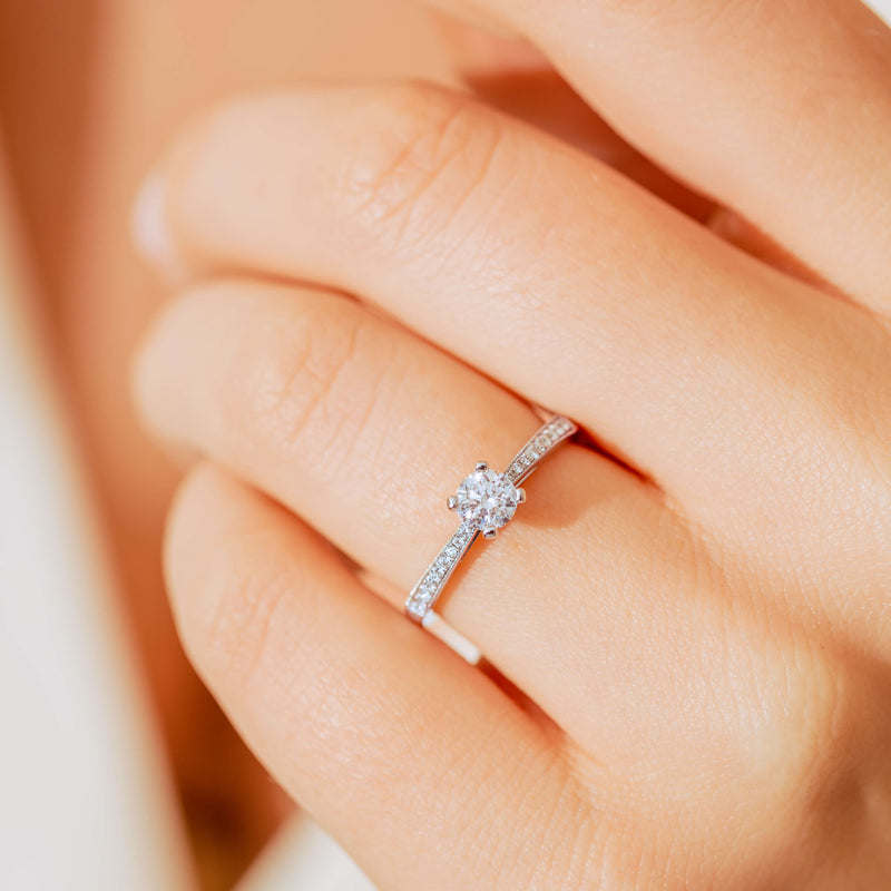 14ct White Gold .40ct Diamond Helena Ring-Ring-Walker & Hall