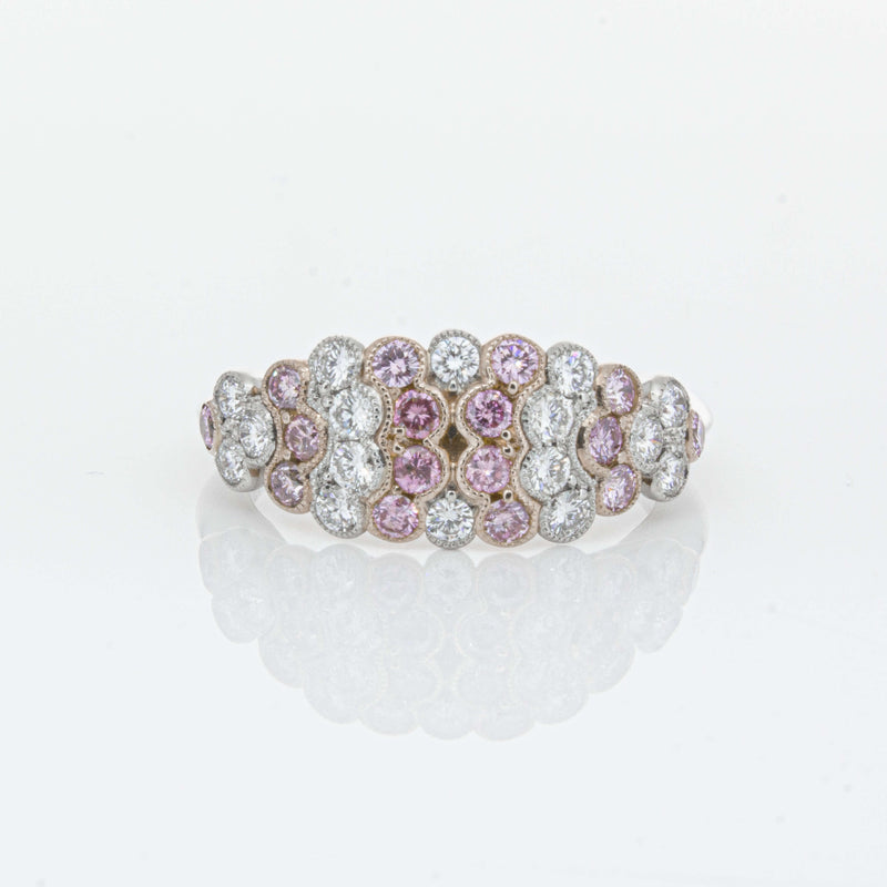 Deja Vu Platinum and Rose Gold Pink Diamond Ring-Ring-Walker & Hall