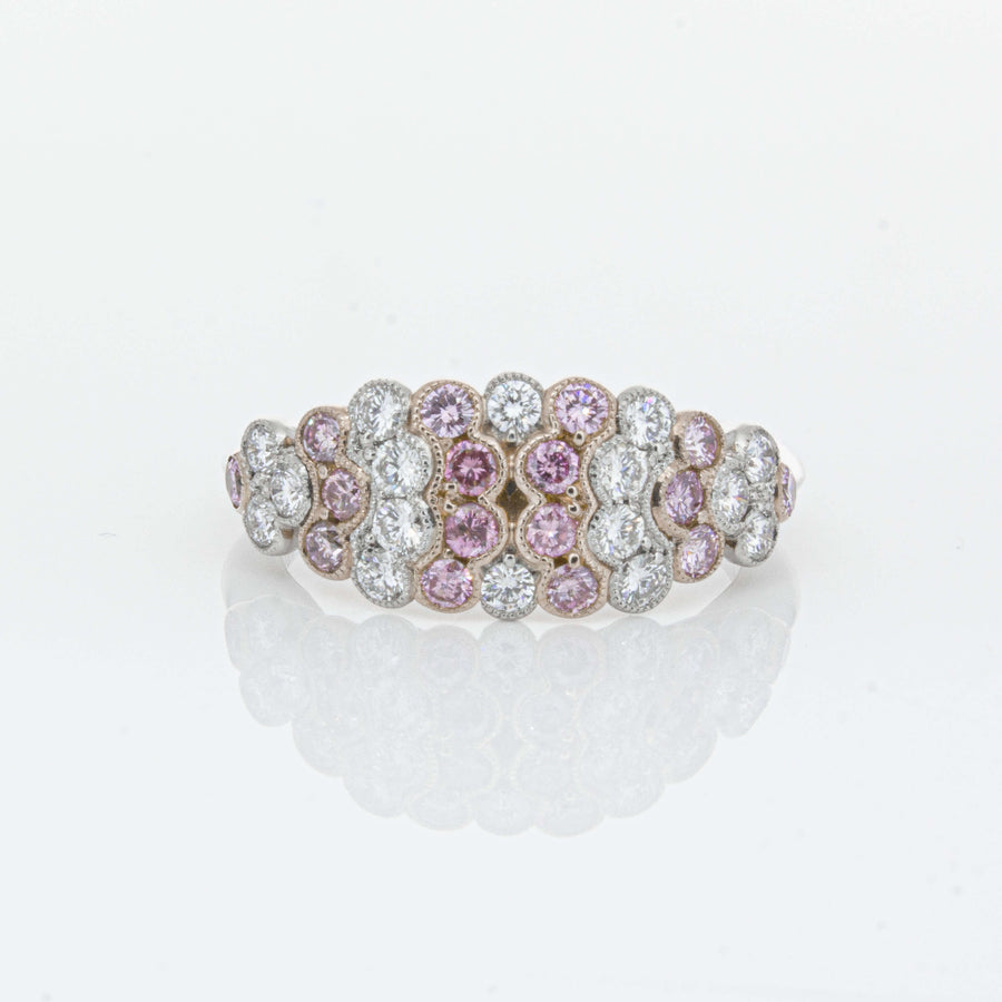 Deja Vu Platinum and Rose Gold Pink Diamond Ring-Ring-Walker & Hall