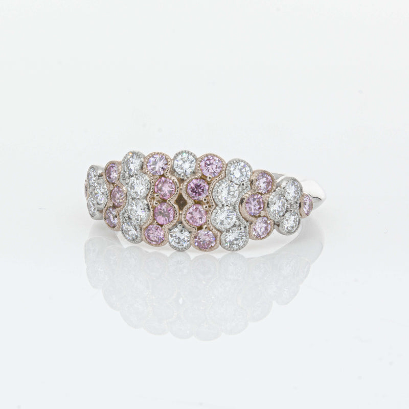 Deja Vu Platinum and Rose Gold Pink Diamond Ring-Ring-Walker & Hall