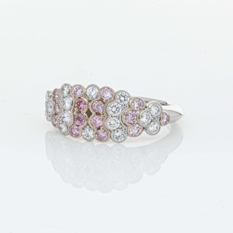 Deja Vu Platinum and Rose Gold Pink Diamond Ring-Ring-Walker & Hall