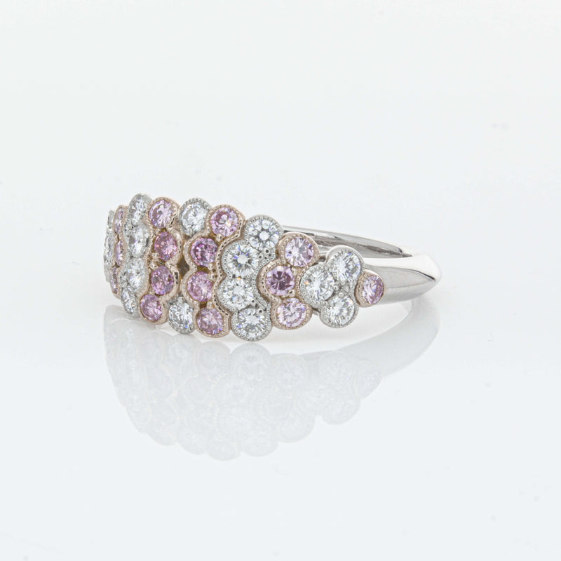 Deja Vu Platinum and Rose Gold Pink Diamond Ring-Ring-Walker & Hall