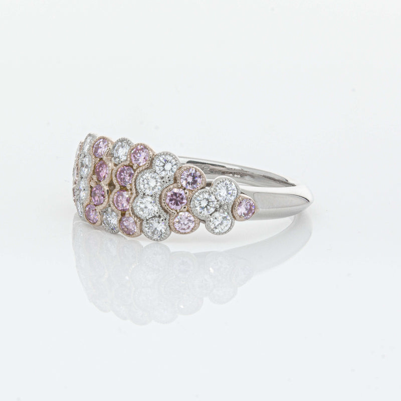 Deja Vu Platinum and Rose Gold Pink Diamond Ring-Ring-Walker & Hall