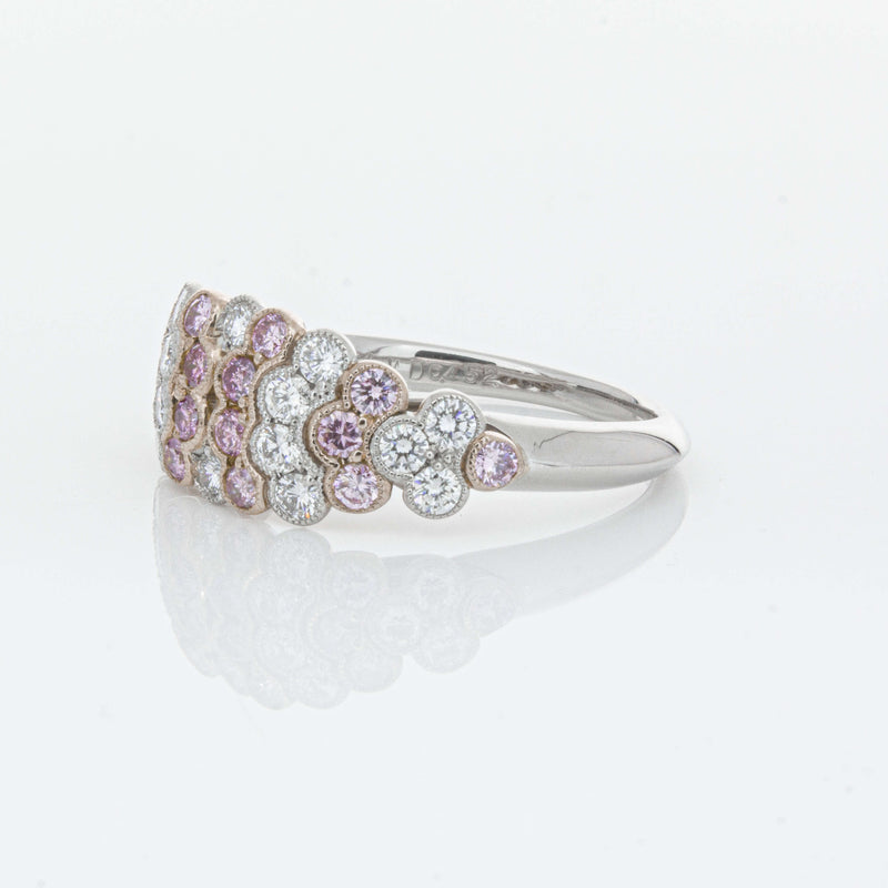 Deja Vu Platinum and Rose Gold Pink Diamond Ring-Ring-Walker & Hall