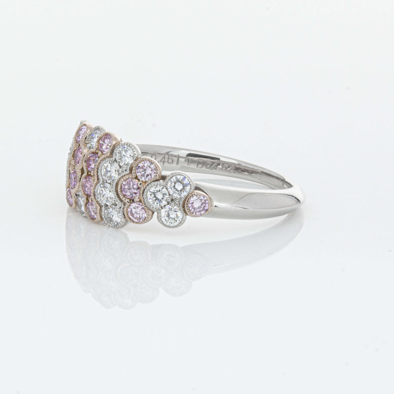Deja Vu Platinum and Rose Gold Pink Diamond Ring-Ring-Walker & Hall