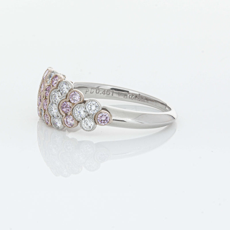Deja Vu Platinum and Rose Gold Pink Diamond Ring-Ring-Walker & Hall
