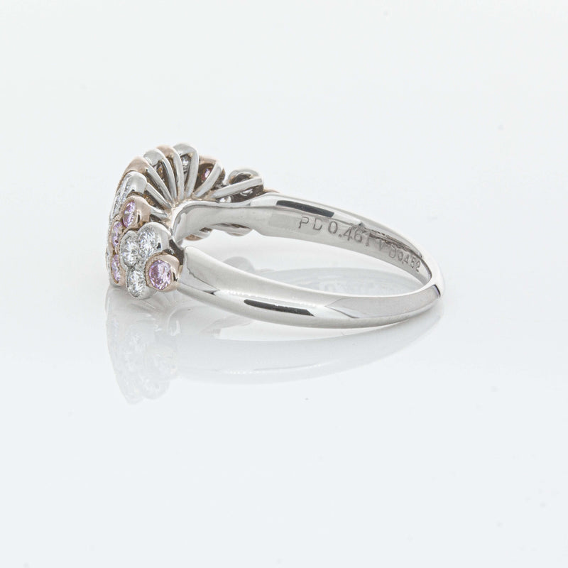 Deja Vu Platinum and Rose Gold Pink Diamond Ring-Ring-Walker & Hall