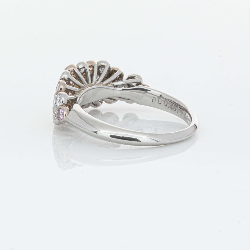 Deja Vu Platinum and Rose Gold Pink Diamond Ring-Ring-Walker & Hall