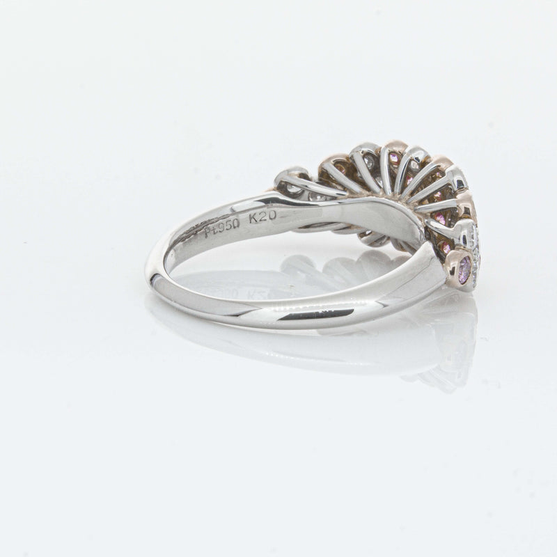 Deja Vu Platinum and Rose Gold Pink Diamond Ring-Ring-Walker & Hall
