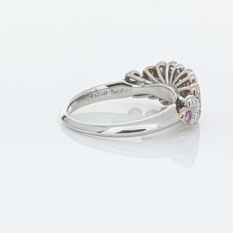 Deja Vu Platinum and Rose Gold Pink Diamond Ring-Ring-Walker & Hall