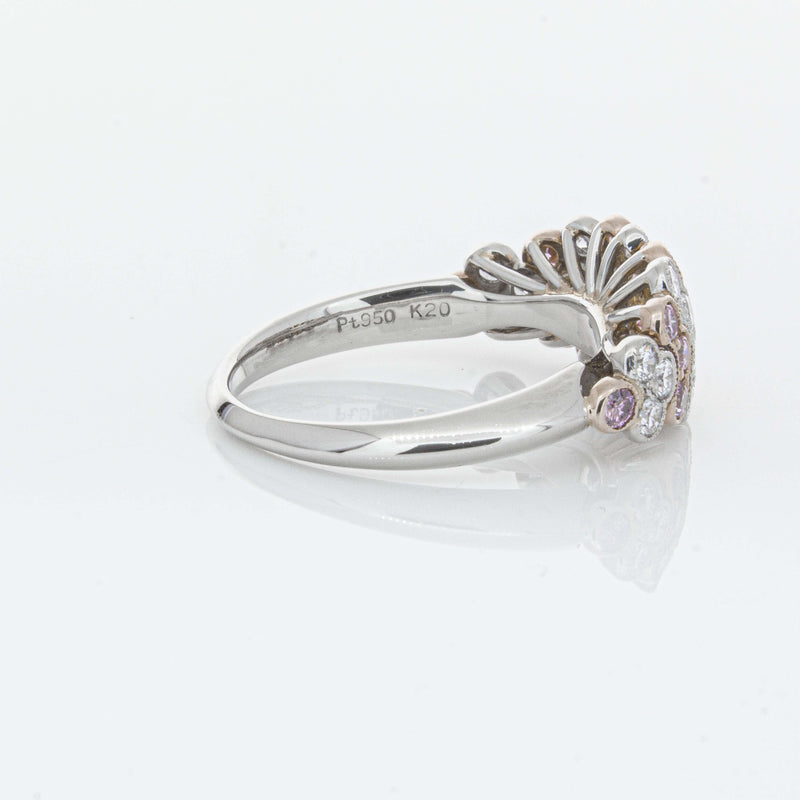 Deja Vu Platinum and Rose Gold Pink Diamond Ring-Ring-Walker & Hall