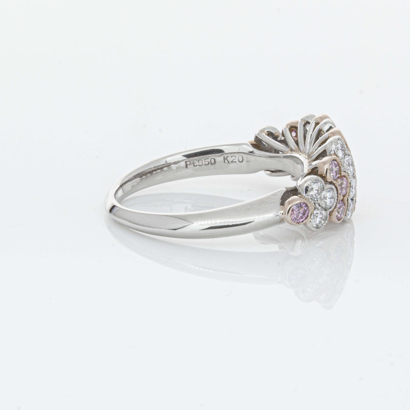 Deja Vu Platinum and Rose Gold Pink Diamond Ring-Ring-Walker & Hall