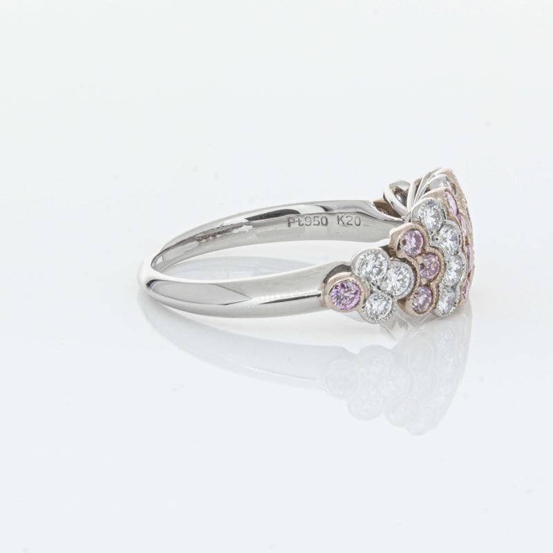 Deja Vu Platinum and Rose Gold Pink Diamond Ring-Ring-Walker & Hall