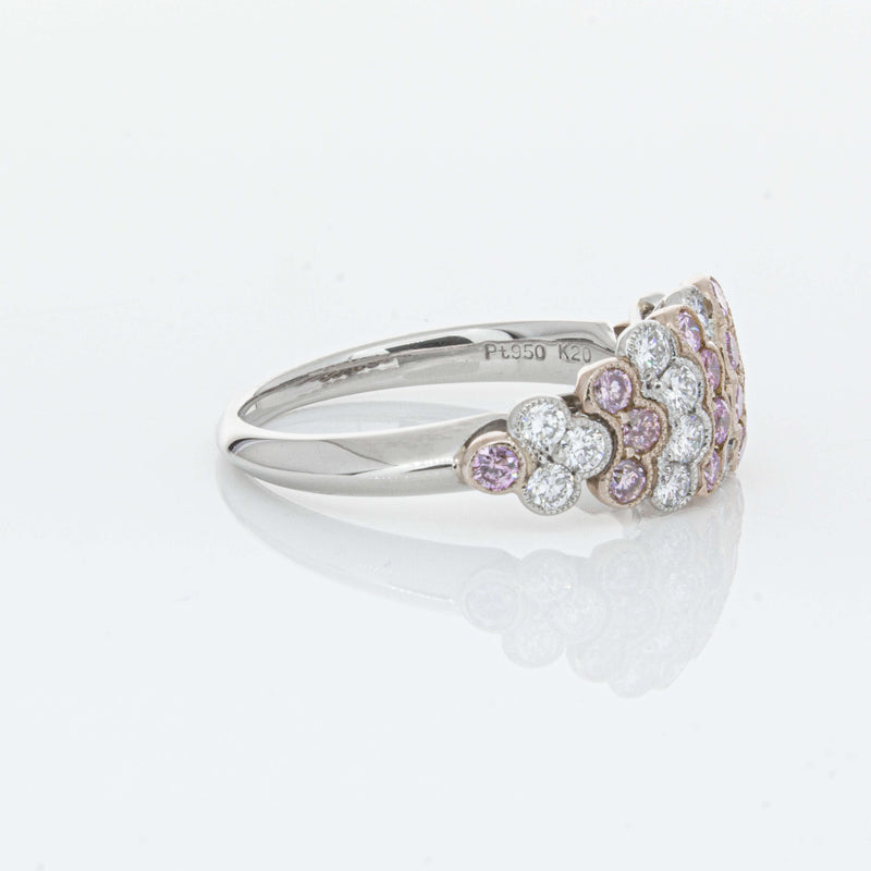Deja Vu Platinum and Rose Gold Pink Diamond Ring-Ring-Walker & Hall