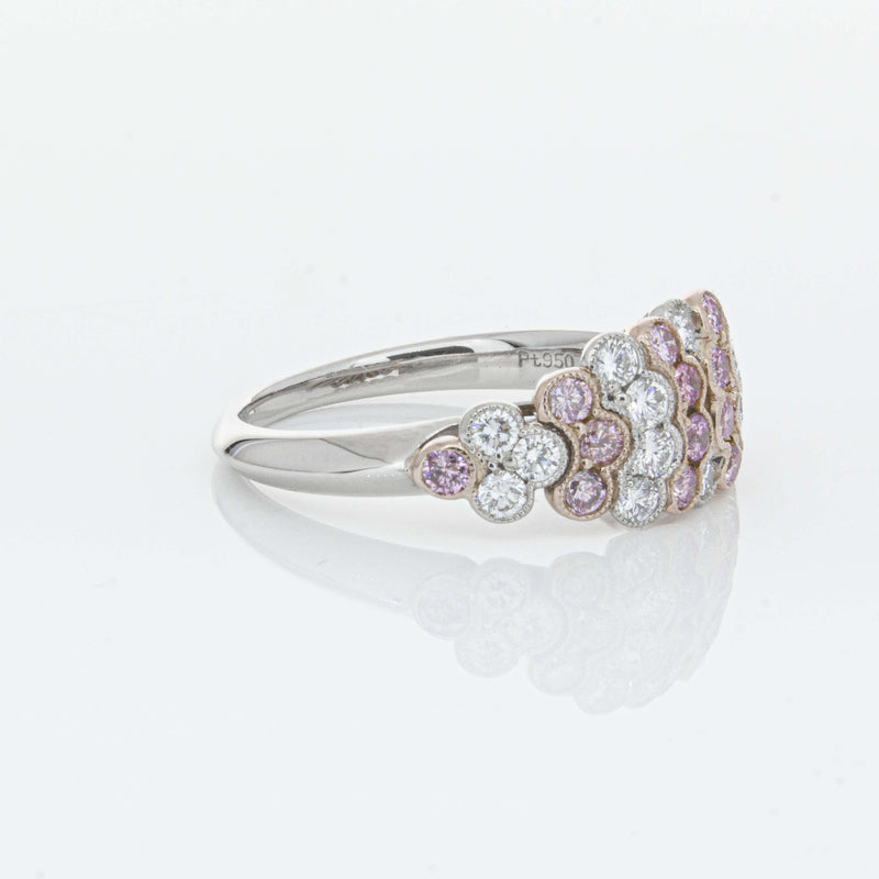Deja Vu Platinum and Rose Gold Pink Diamond Ring-Ring-Walker & Hall