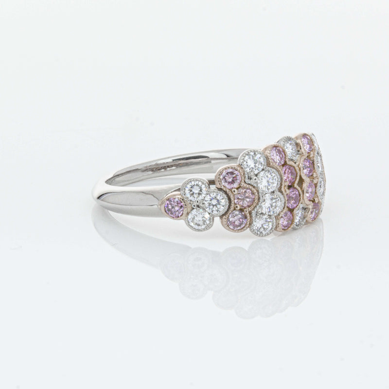 Deja Vu Platinum and Rose Gold Pink Diamond Ring-Ring-Walker & Hall